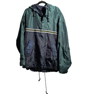 VTG GAP Green Blue Color Block Windbreaker Pullover Jacket 90s Y2K Mens L Retro